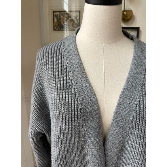 The Beach People The Twin Palms Grey Ribbed Cardigan Sweater M L - Picture 6 of 11